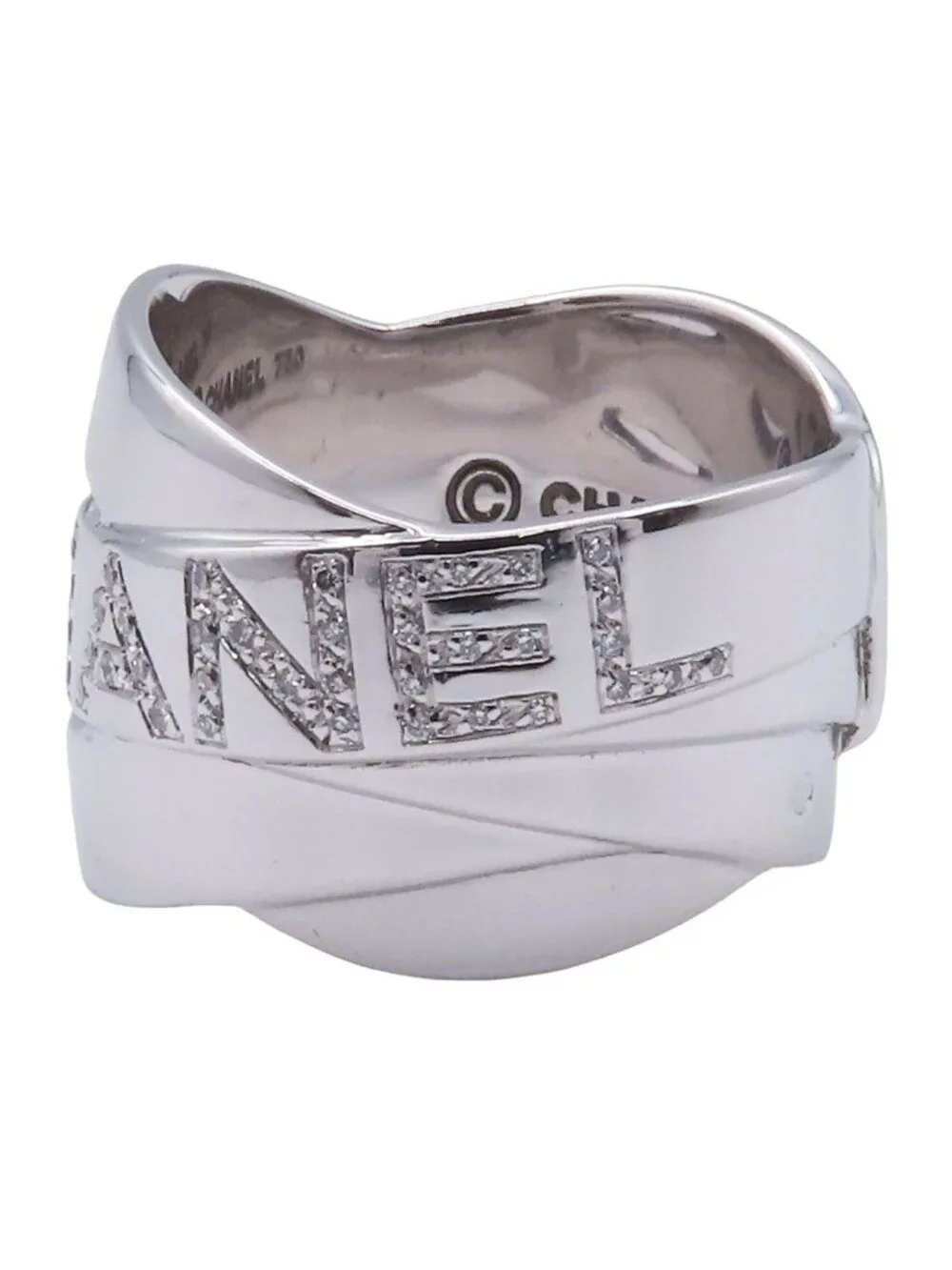 Chanel Boldic White Gold 18K Diamond Ribbon Ring